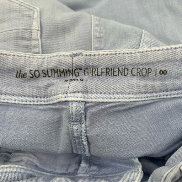 Chicos Light Blue The So Slimming Girlfriend Crop Jeans Size 2 Women’s - Picture 2 of 8